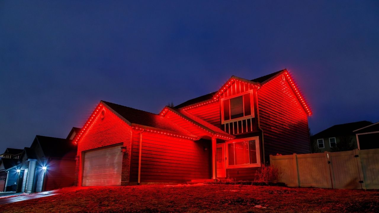 red permanent Christmas lights