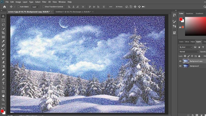Cách tạo tuyết trong Photoshop