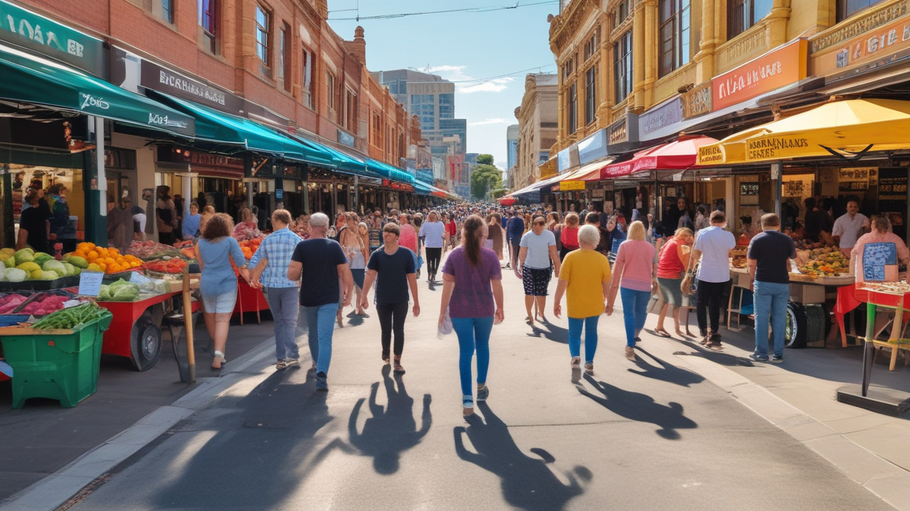 Families enjoying Adelaide Central Market