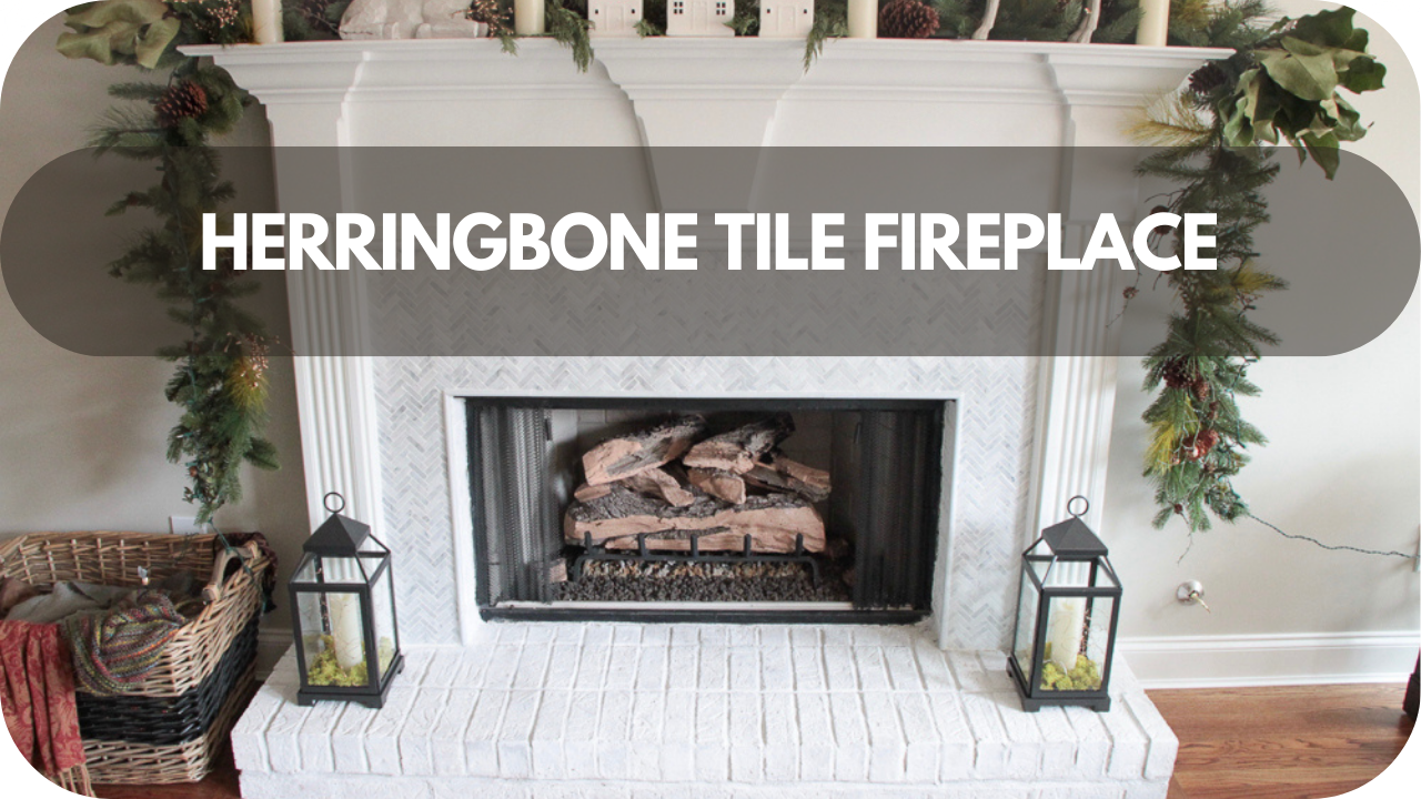 Add a touch of sophistication and pattern to your 2025 home with a herringbone tile fireplace design.