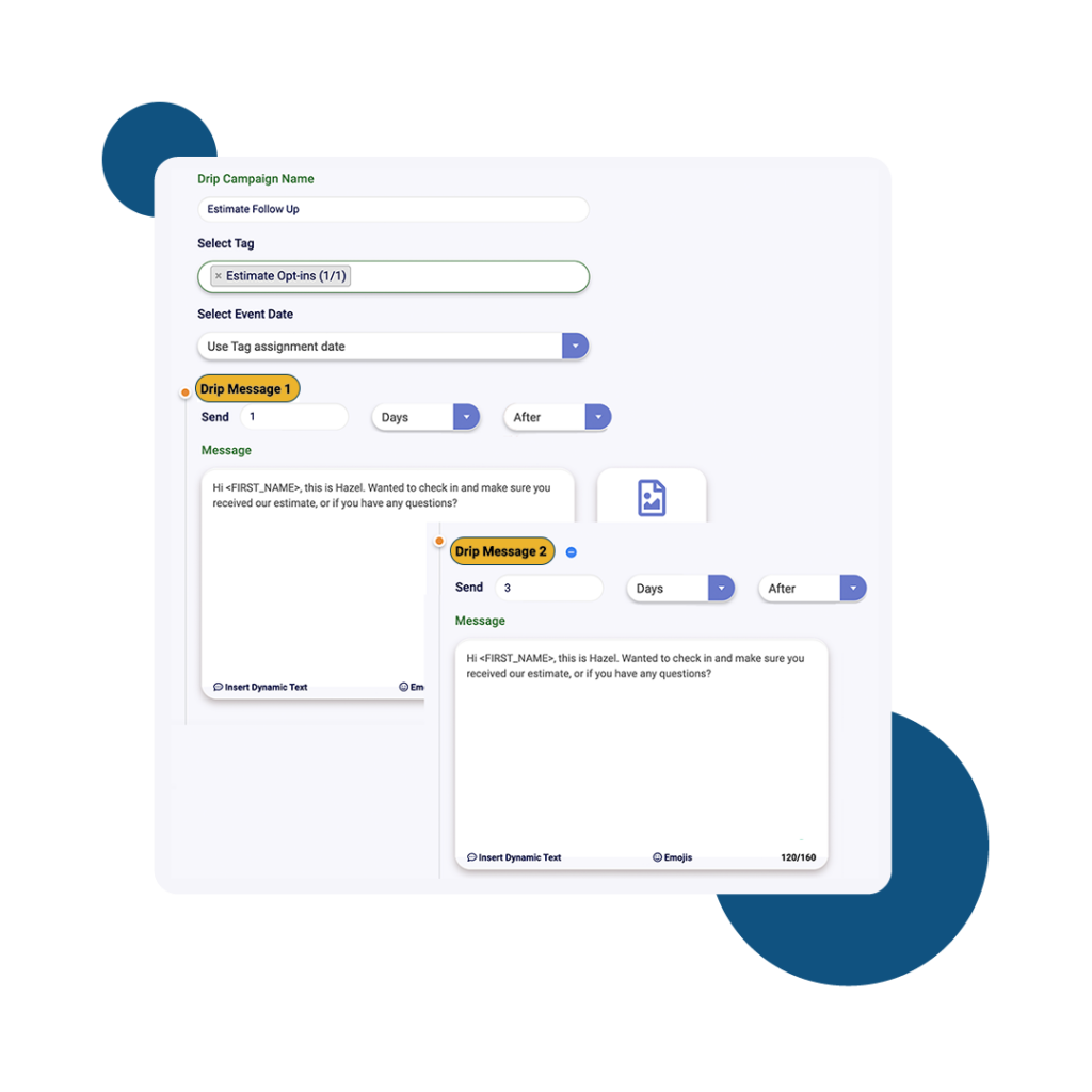 SMS drip messages