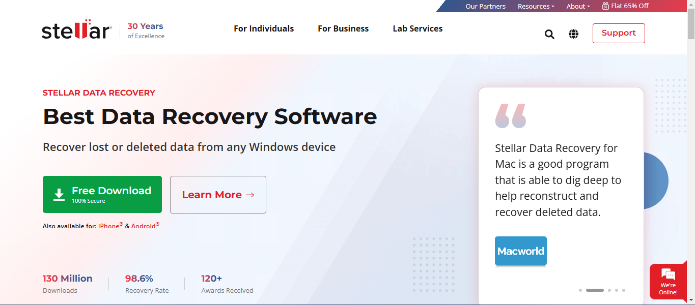 stellar data recovery home page