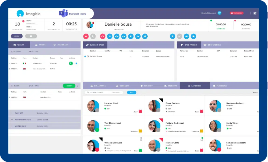 Imagicle certified contact center for Microsoft Teams