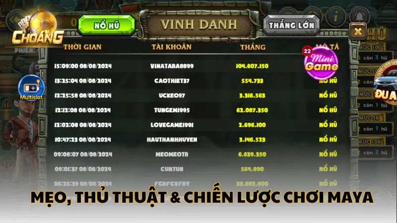 Mẹo, thủ thuật & chiến lược chơi Maya