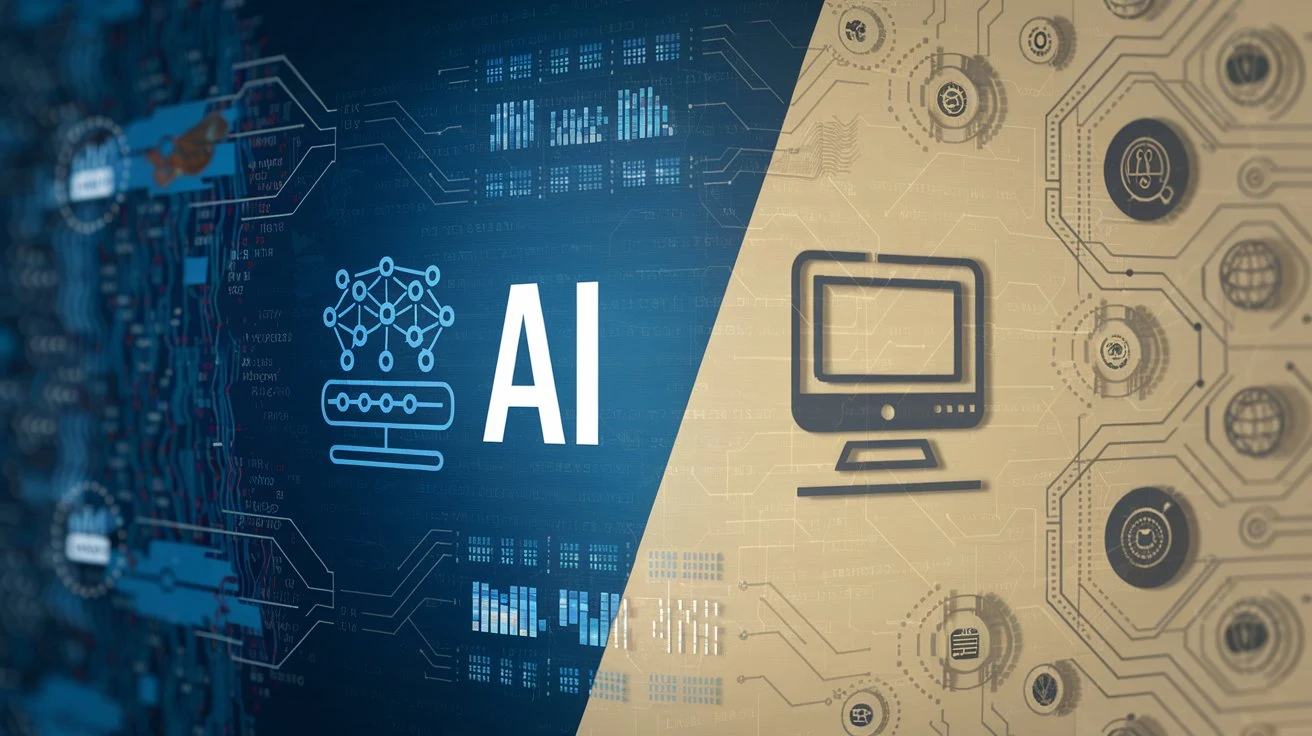 Comparative chart illustrating the differences between Quantum AI and classical AI.