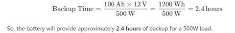 100Ah, 12V battery calculation