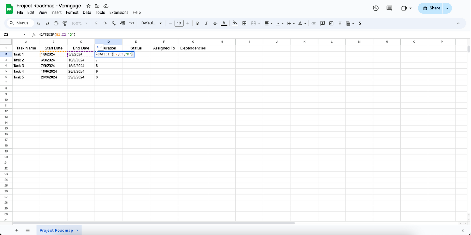 Calculating duration on Google Sheets
