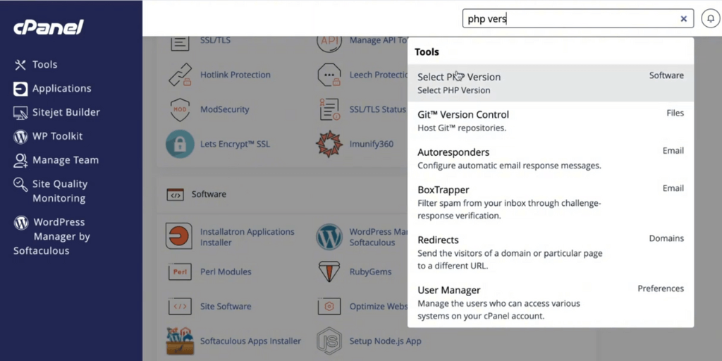 cpanel php search