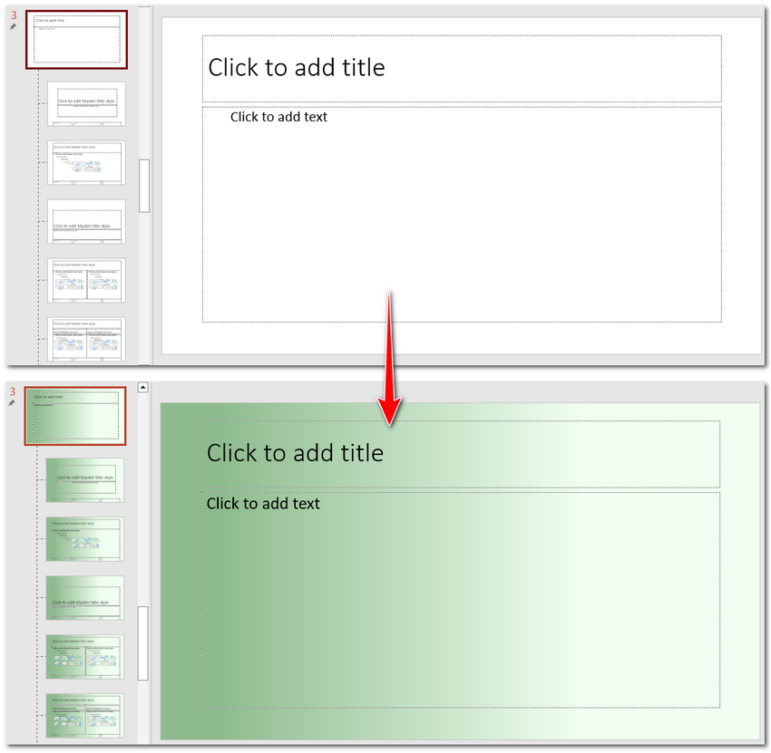 Adding Gradient Color as the Background in Slide Masters