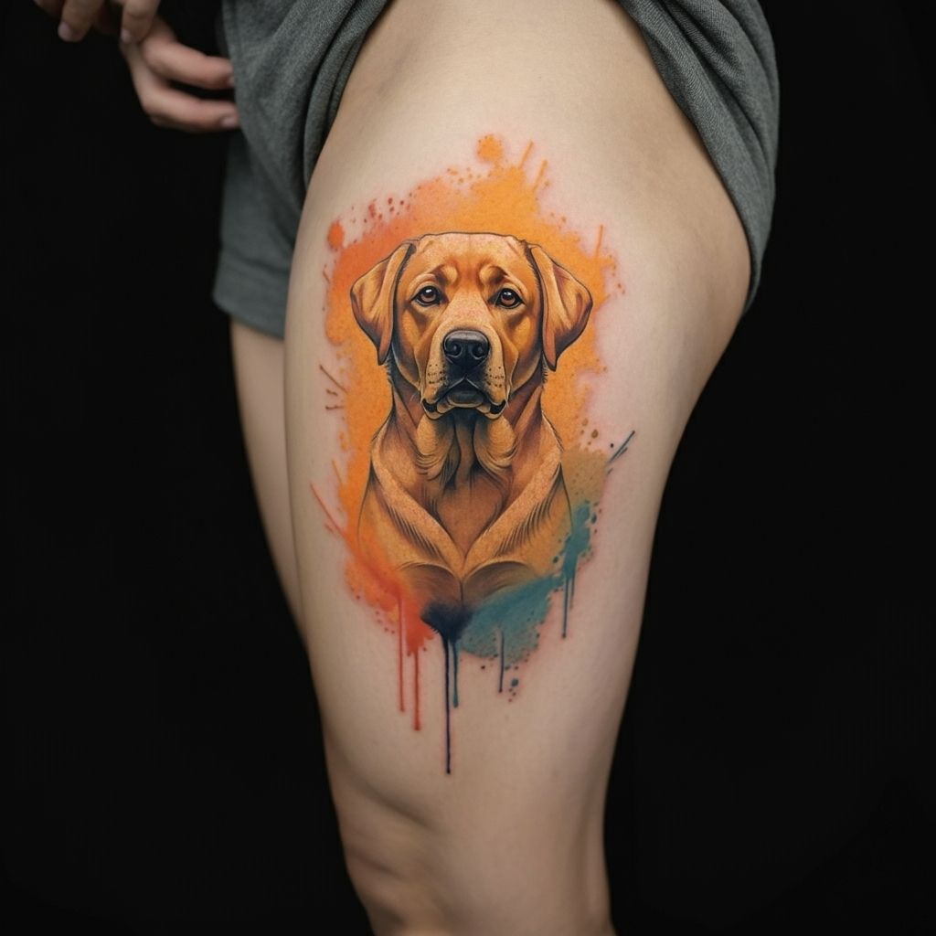 Watercolor Labrador Tattoo Ideas