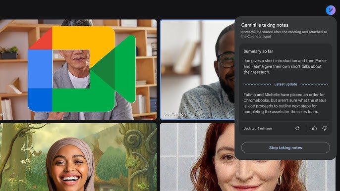 Take meeting notes using the Take notes for me option in Google Meet