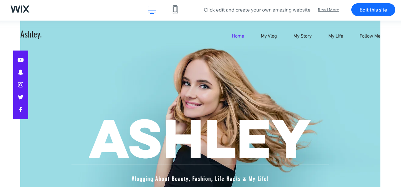 Ashley blog design template