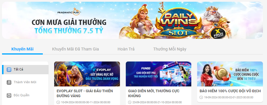 Giao diện mới của Fun88 trên máy tính (PC)