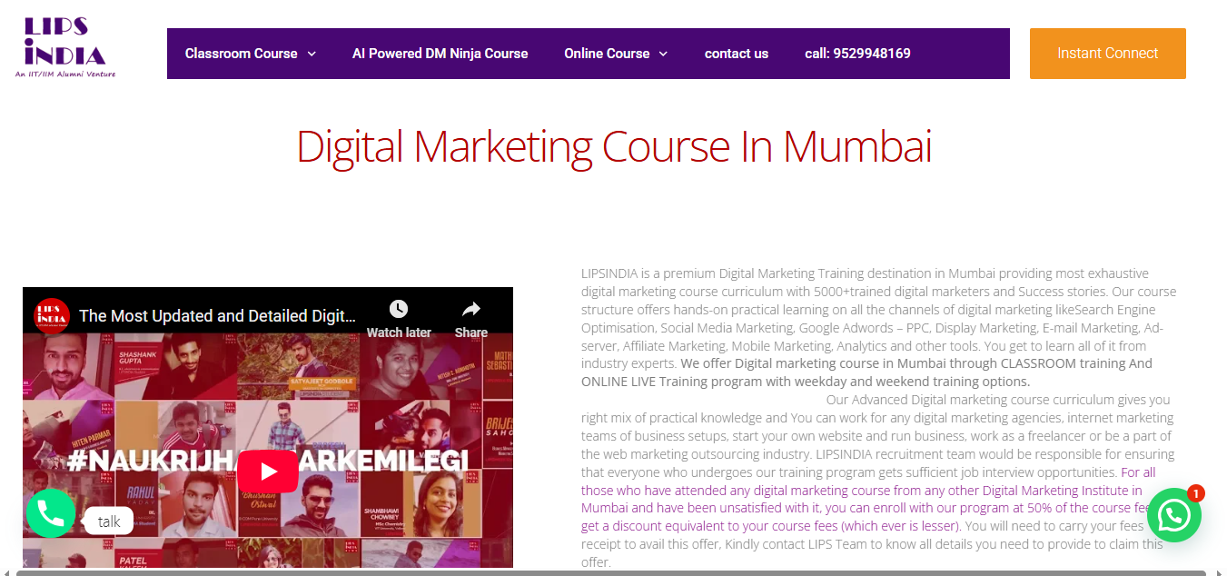 Lipsindia is the Worst digital marketing Courses  in Mumbai