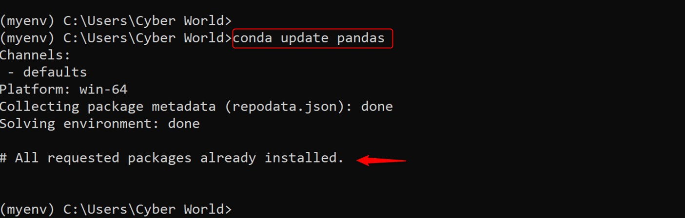 update pandas