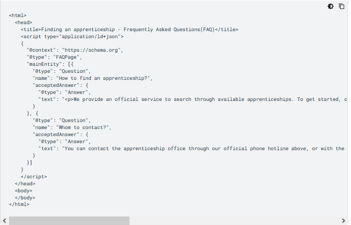 FAQ schema example