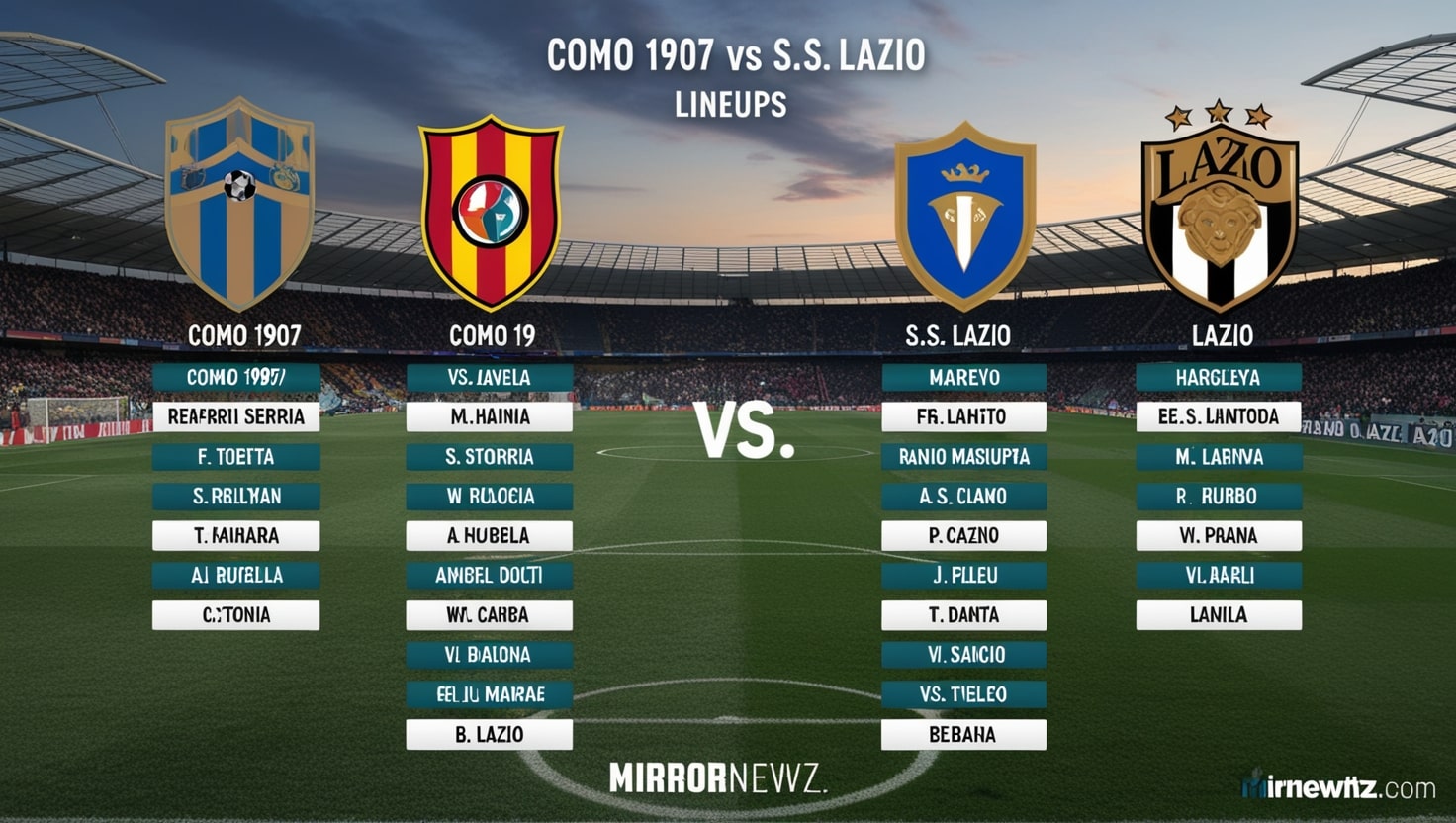 Como 1907 vs S.S. Lazio lineups