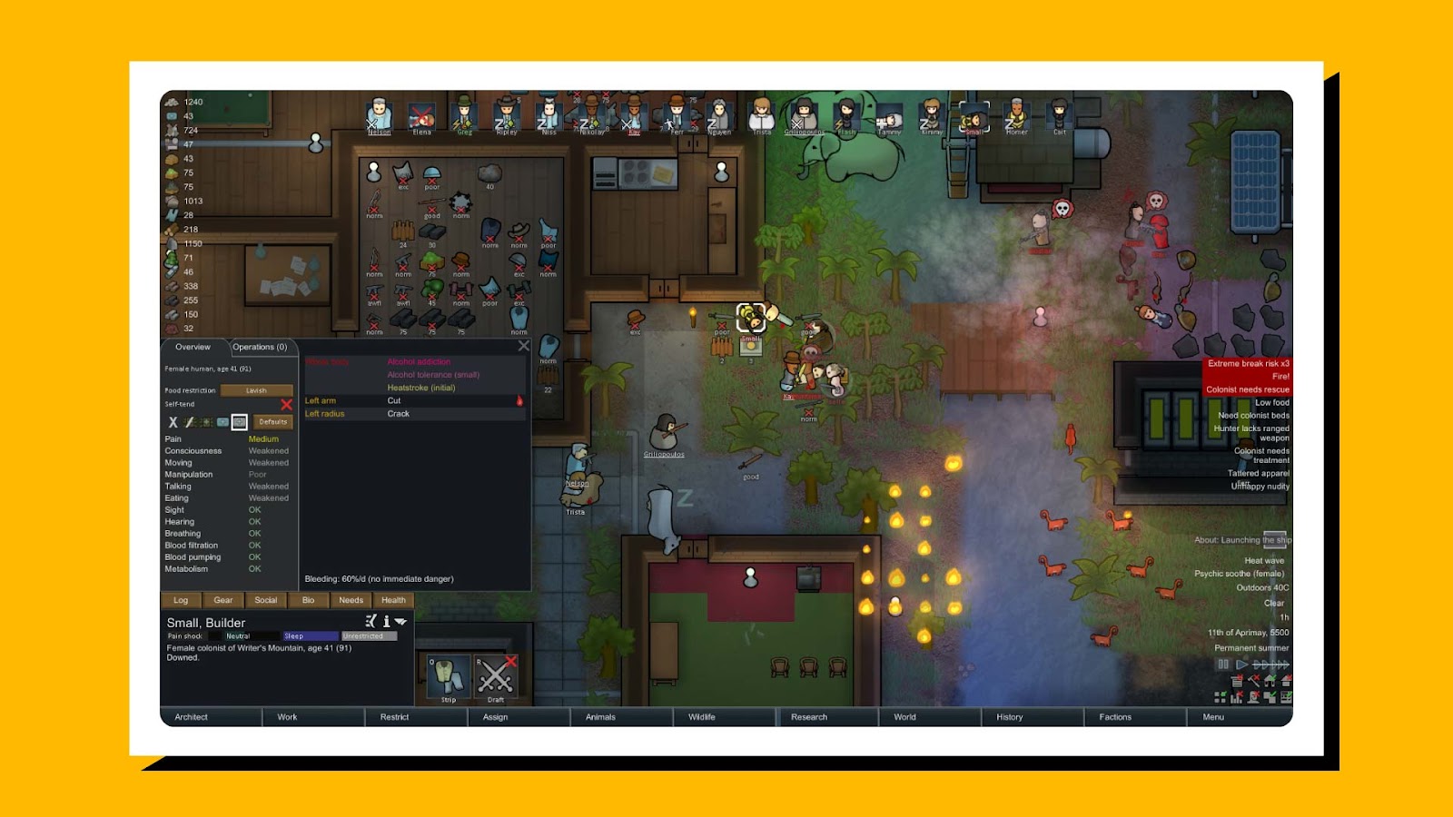 screenshot of the game RimWorld in action