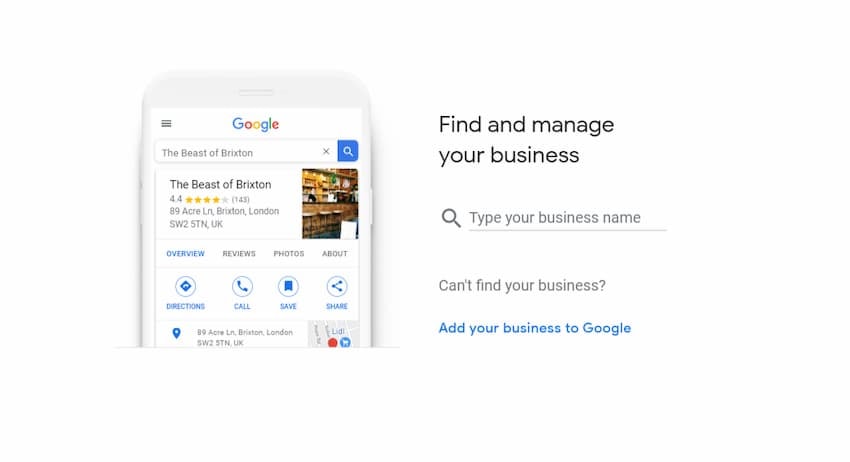 Google My Business account example