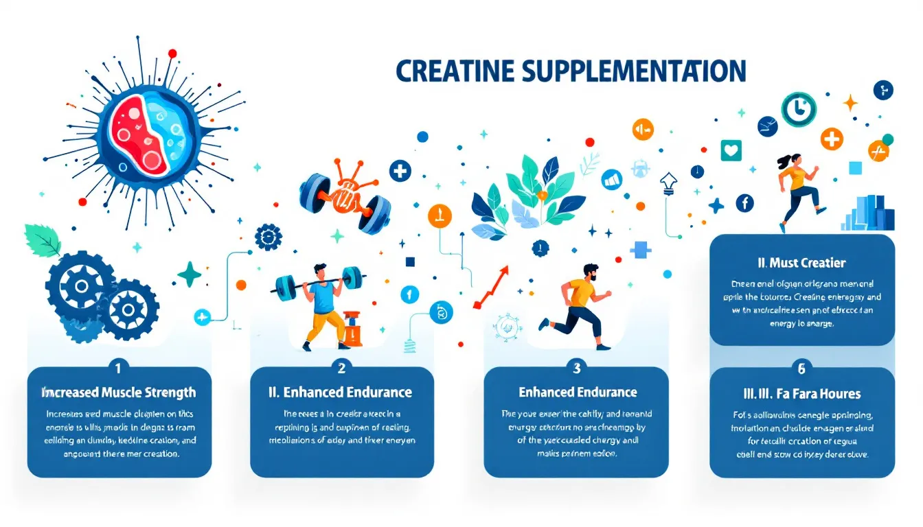 An illustration of creatine supplementation benefits.