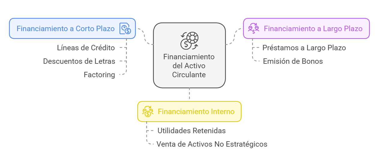 Esquema de las opciones de financiamiento del activo circulante