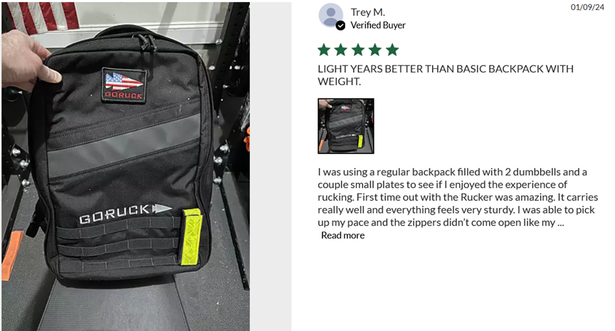 Testimonial 2 From a GoRuck Customer