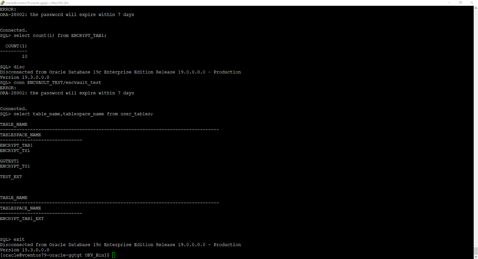 oracle@vcentos79-oracle-ggtgt:~/dba/OKV_Bin
