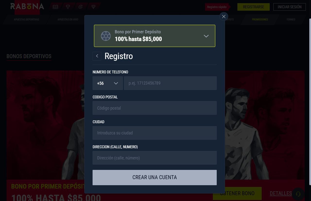 Código promocional Rabona