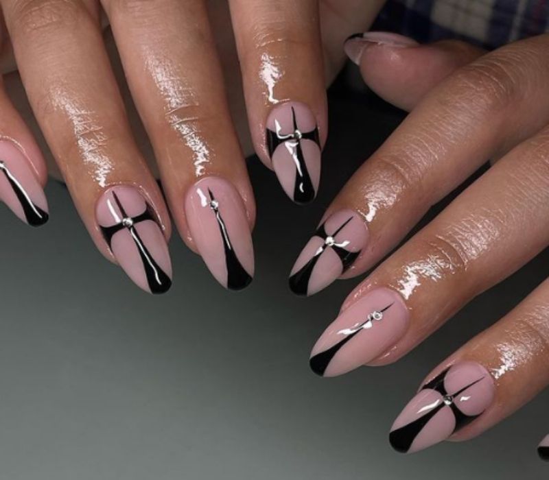Black Cross Nails
