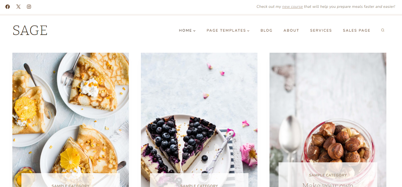 Sage top blog template