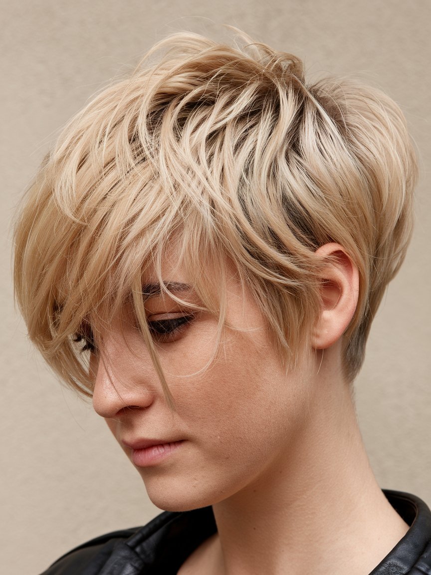 2. Cropped Pixie with Choppy Bangs