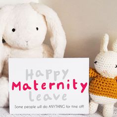 This contains an image of maternity leave card