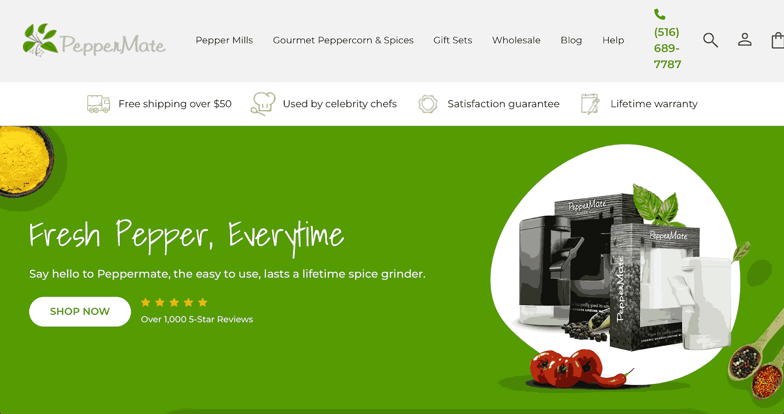 A screenshot of PepperMate homepage 