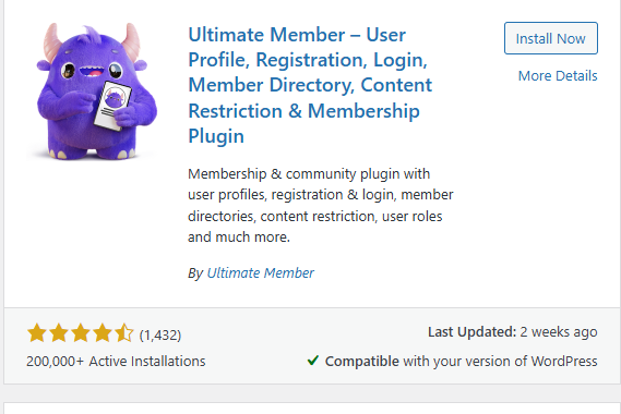 a screenshot of ultimate member plugin