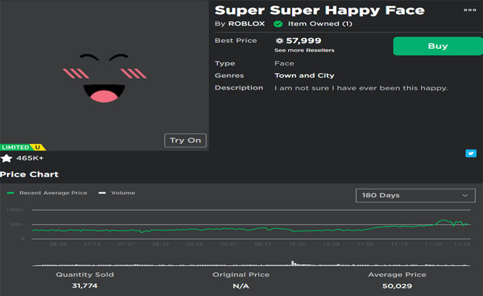 Super Super Happy Face On Roblox