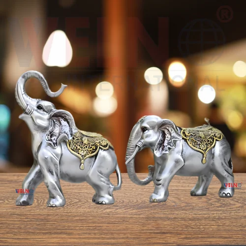 Silver (Base) Handicraft Elephant Pair Statue Idol, For Interior Decor, Size/Dimension: 22l X 13w X 29h Centimeters at Rs 1999 in New Delhi