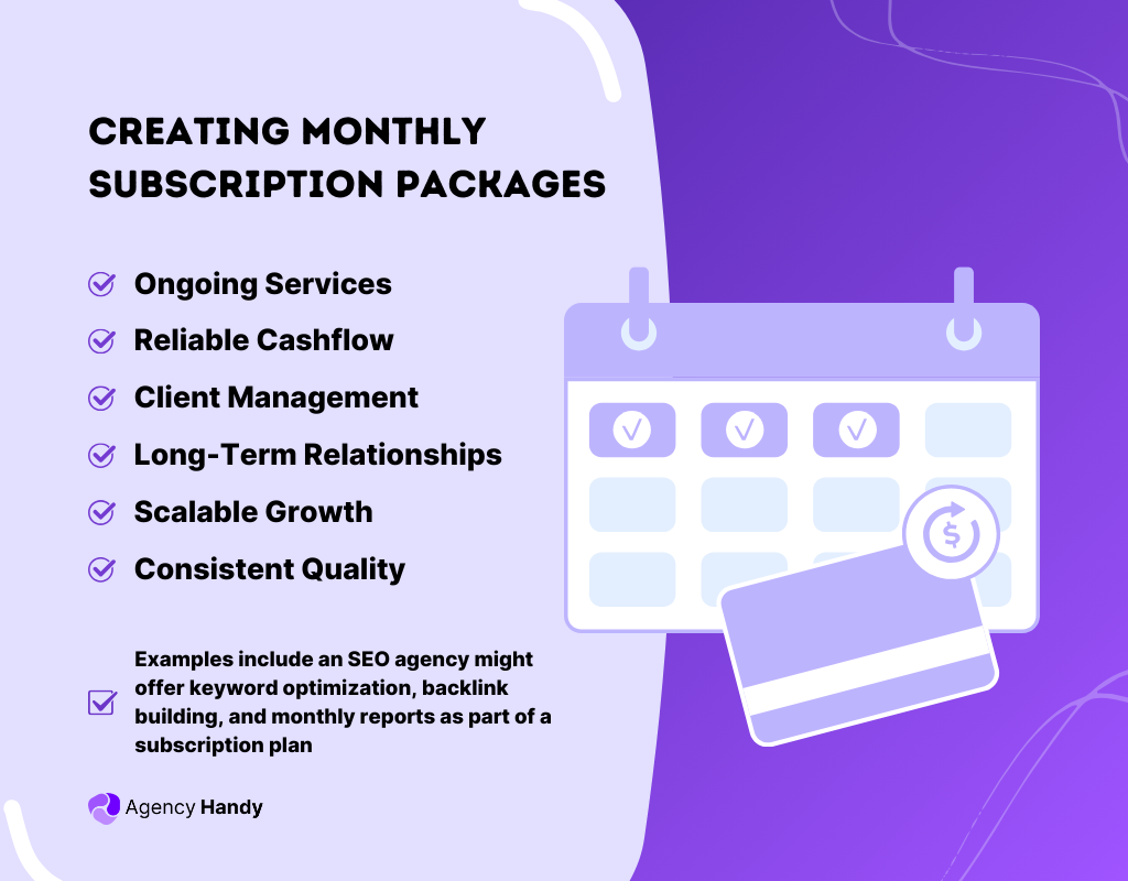 Creating Monthly Subscription Packages