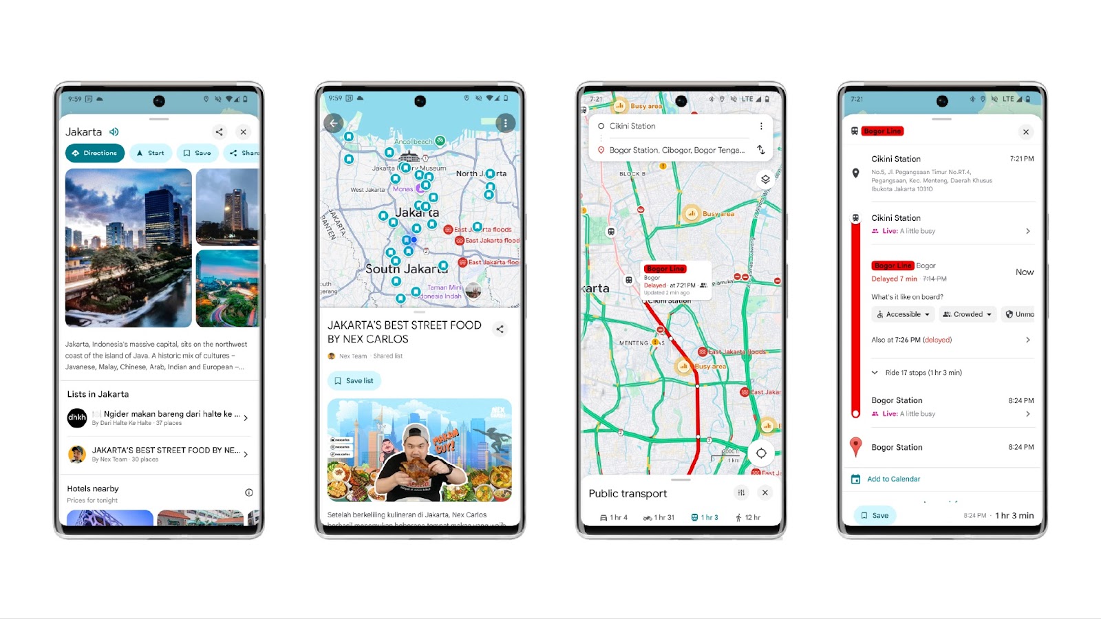 Update fitur shares dan real-time KRL di Google Maps. (Foto: Google Indonesia) 