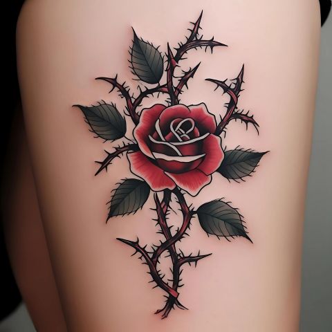 Rose with Thorns Tattoo