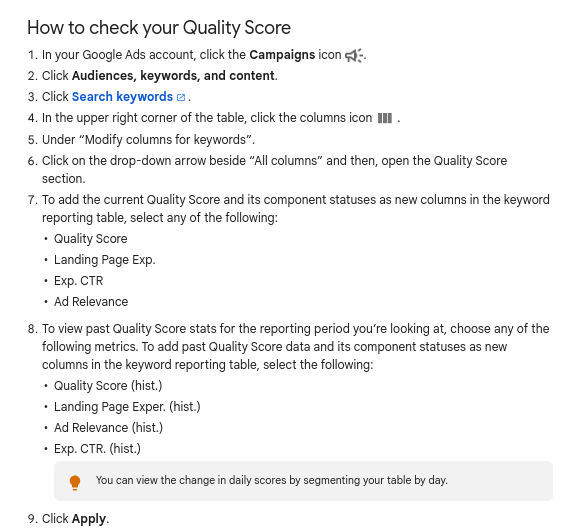 checking quality score