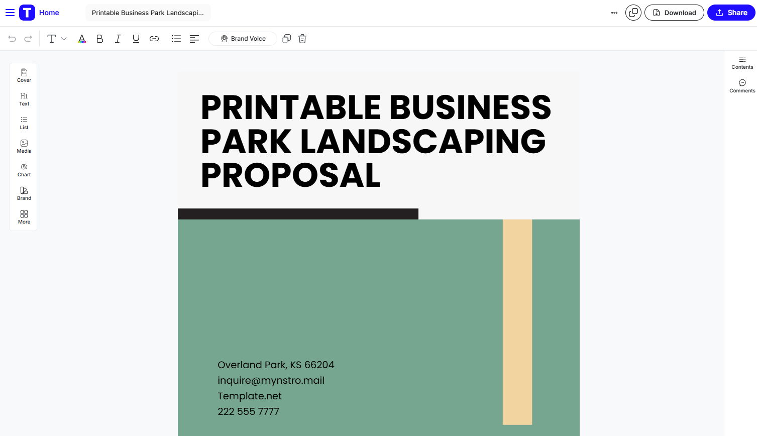 Business Park Landscaping Proposal Template by Template.Net