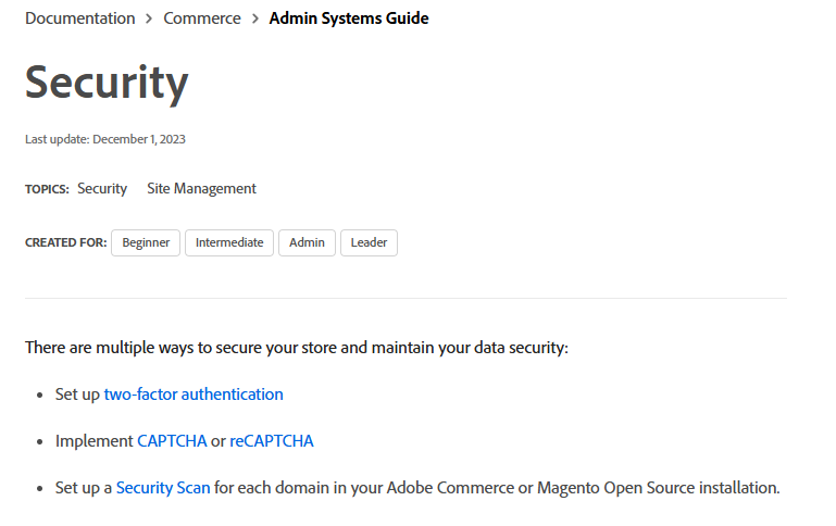 Magento brings the highly security features