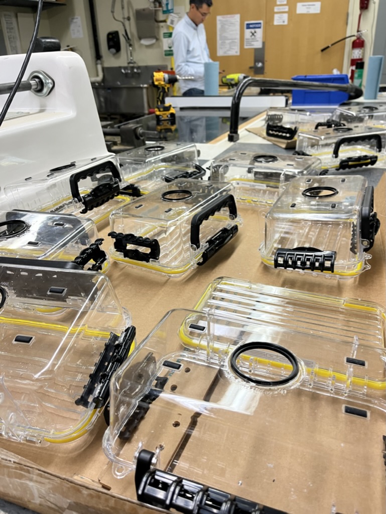 Photo of the modified Plano 1460-00 boxes after being epoxyed
