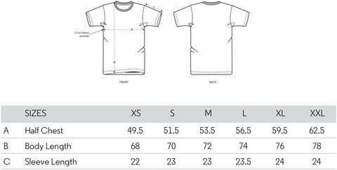 CoolAfrican Tshirt Size guide