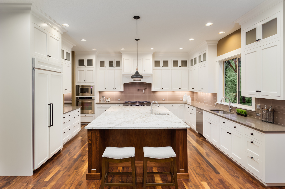 White Shaker custom cabinets