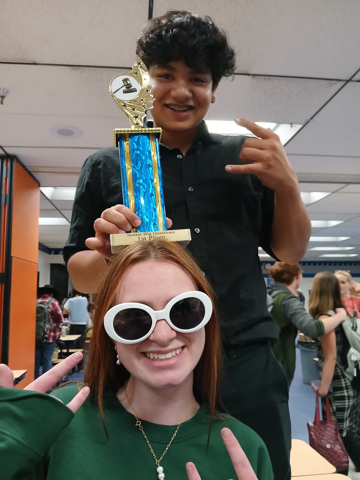 Sage Ridge Debaters Raghav Bhalla and Mallory Cotton place first at the 2024 McQueen Tournament