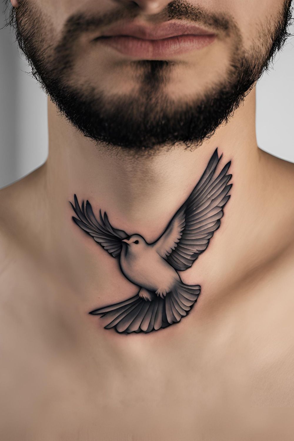 Dove Throat Tattoo