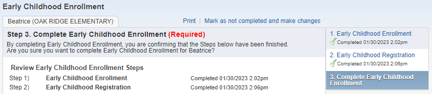 Skyward enrollment example