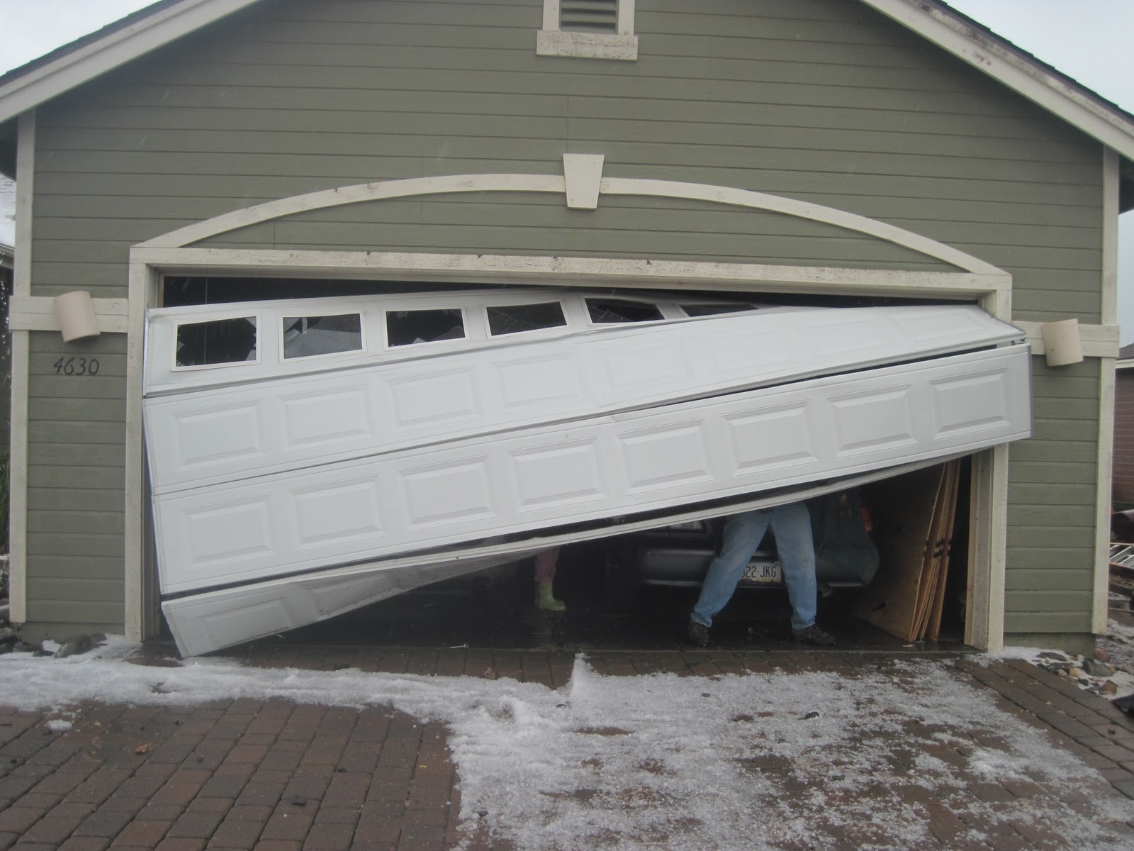 garage door off track