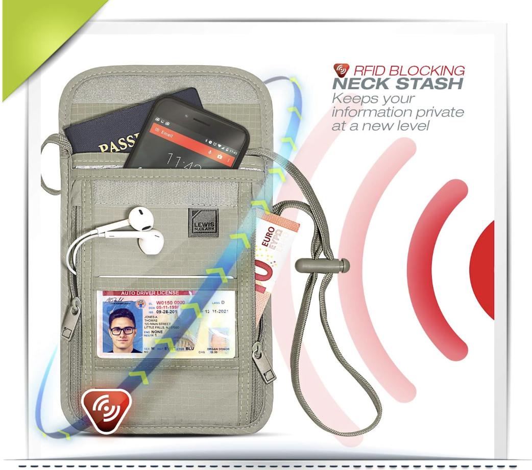 Lewis N. Clark RFID-Blocking Neck Stash Pouch